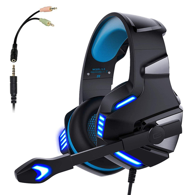 V3 Over-Ear Gaming Headset RGB Wired Headphones for Mobile and Computer with Heavy Bass