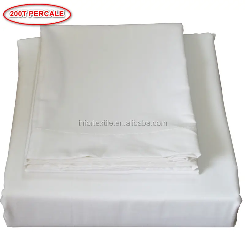 סיטונאי מחיר 200 TC percale כותנה פולי מצעים גיליון למלון