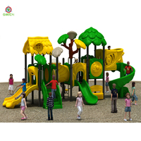 Équipement de terrain de jeu extérieur pour enfants, toboggan en plastique écologique, parc d'aventure commercial, conception personnalisée, usine chinoise