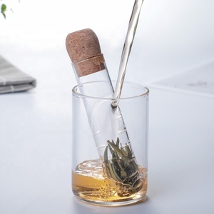 Dernier ensemble d'infuseurs à thé en verre borosilicaté en forme <span class=keywords><strong>de</strong></span> tube Couvercle en liège <span class=keywords><strong>de</strong></span> style design vintage <span class=keywords><strong>Ustensiles</strong></span> <span class=keywords><strong>de</strong></span> <span class=keywords><strong>cuisine</strong></span> filtre en plastique pour la maison Mariage - Product Image 4