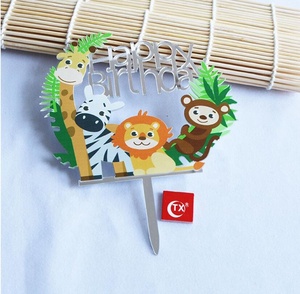 Decoración <span class=keywords><strong>de</strong></span> acrílico con letras <span class=keywords><strong>de</strong></span> mono y dibujos animados para pastel, decoración <span class=keywords><strong>de</strong></span> postre, Fiesta en la jungla, animales, Decoración <span class=keywords><strong>de</strong></span> Pastel <span class=keywords><strong>de</strong></span> feliz cumpleaños para niños - Product Image 5