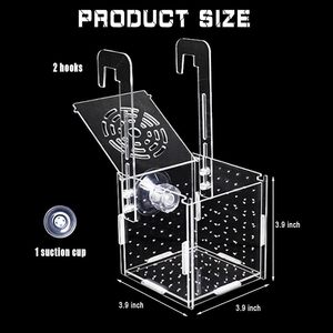 Caja acrílica de cría de peces, caja de aislamiento de cría de acuario para pecera, incubadora de incubadora para camarones, Guppy, pez payaso, peces pequeños - Product Image 2
