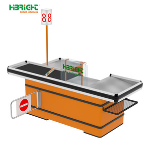 New Design Colourful Stainless Steel Red Convenience Store Supermarket Checkout <strong>Counter</strong> For Sale - Product Image 2