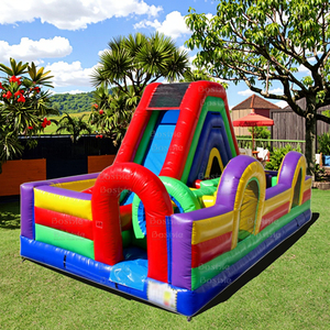 Hot Bán Ngoài Trời Trẻ Em Dành Cho Người Lớn Inflatable Trở Ngại Tất nhiên Nhà Bị Trả Lại Với Trượt Đôi - Product Image 1