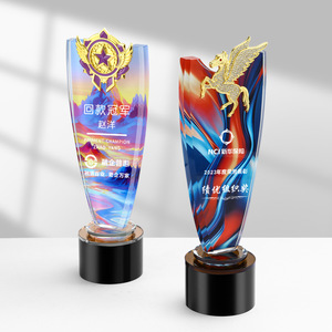 Crystal <b>Trophies</b> Laser <b>Engraved</b> Digital Printing White Crystal Corporate Awards Conference Souvenirs Animal Design - Product Image 5