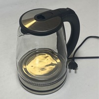 Bouilloire électrique en verre bleu de 2 L pour usage domestique, compatible 110 V/220 V, petite carafe en verre