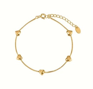 Bracelets de personnalité en argent sterling S925 Simple brillant en forme de coeur boîte chaîne femmes Bracelet bijoux - Product Image 2