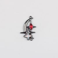 Pendentif lune en alliage de zinc électroplaqué avec résine de pierre blanche incrustée, connecteur double pour bracelet, collier, boucles d'oreilles, bijoux DIY