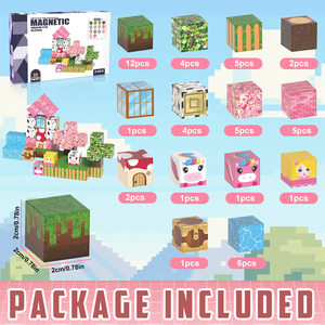 Neue magnetische Bausteine Mine World Magnet Cube Set STEM Montessori Sensorisches Spielzeug für Kinder Jungen Mädchen Alter <span class=keywords><strong>3</strong></span> DIY Modell - Product Image 4