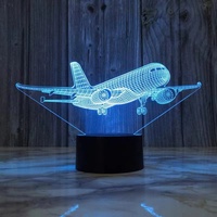 Avion de guerre, avion de chasse, lampes de nuit 3D, avion à réaction, lampe de table, lumières décoratives de Noël