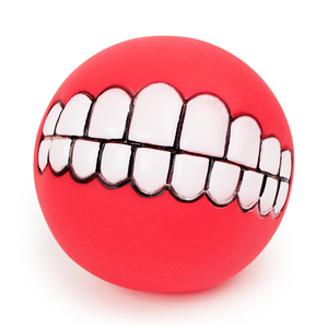Funny Durable Eco-Friendly <b>Dog</b> Toy Smile Rubber <b>Ball</b> with Squeaky Feature for Interactive Training - Product Image 1