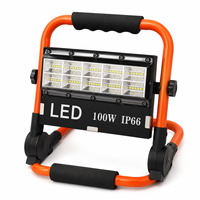 Lampe de travail LED portable rechargeable étanche 100W IP66 50 LED sans fil pour chantier, projecteur d'atelier réglable 6000K