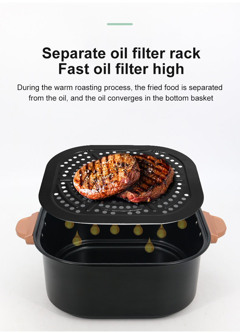 Air Fryer Household 6.7L Large Capacity Visual Window Oil Smoke Free Fried Chicken Legs And Chips Air Oven Factory OEM