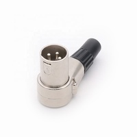 Connecteur XLR XLR prise de microphone à angle droit 3 cœurs XLR prise mâle adaptateur de câble couleur argent