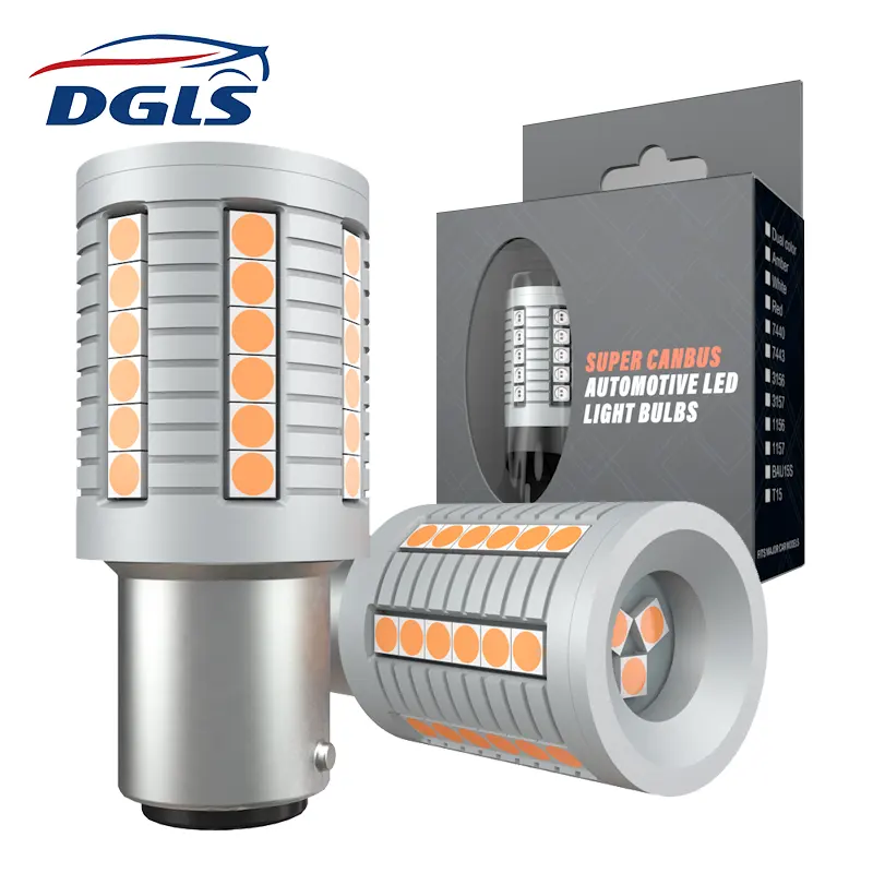 Dgls dc12v lâmpada de freio automotivo, luz reversa de backup automático, canbus, sem erros, t15, w16w, 1156, t20, 7443, 3157, led, seta luz