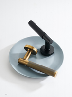 Poignées de porte modernes en laiton moleté de luxe, ensemble de poignées de porte ambidextres, levier, intérieur, magnétique, passage privé, cylindre factice EU