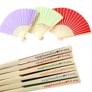 Abanico de Mano de Bambú Blanco con Arte Folclórico, Artesanía Tallada Portátil con Diseños Florales y de Cestas Angélicas para Recuerdos de Boda y Decoraciones - Product Image 3