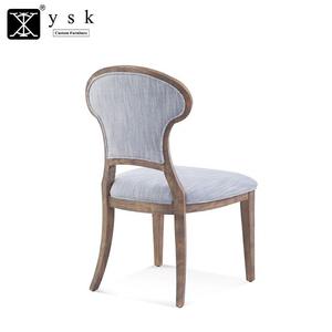 American a bassa tariffa elegante Design a forma di fungo Commerical legno di faggio sedia da sala da pranzo con tessuto di lino DC-1803 imbottito - Product Image 2