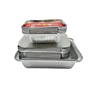 定制容量形状标志一次性餐厅食品包装盒食品级铝箔食品容器带盖
