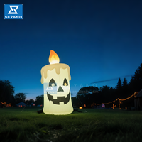 Fleurs gonflables de plantes Piranha, horreur gonflable d'Halloween avec décoration de fête à lumière LED