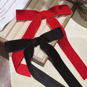 ใหม่ล่าสุดฤดูใบไม้ร่วงฤดูหนาวคลาสสิกริบบิ้นผูกโบว์คลิปผมหางม้าสูงอเนกประสงค์ย้อนยุคเรียบง่าย - Product Image 1