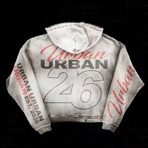 Felpa con Cappuccio <span class=keywords><strong>Vintage</strong></span> Personalizzata con Zip, Effetto Acid Wash, Stampa Grafica, Stile Streetwear <span class=keywords><strong>Oversize</strong></span> - Product Image 2