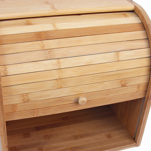 Boîte à pain en bambou Xingda, double couche, couleur naturelle, tiroir de rangement de cuisine, armoire anti-poussière - Product Image 5