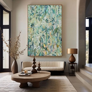 Grande peinture murale abstraite verticale colorée moderne sur toile, art mural 3D pour la décoration moderne de la maison et des galeries - Product Image 2