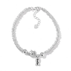 Dylam Lovely Charm Design Fashion Jewelry Rhodium Plated S925 <b>Silver</b> Bead Beaded Cat Fish Pendant Jewellery <b>Bangles</b> <b>Bracelets</b> - Product Image 1