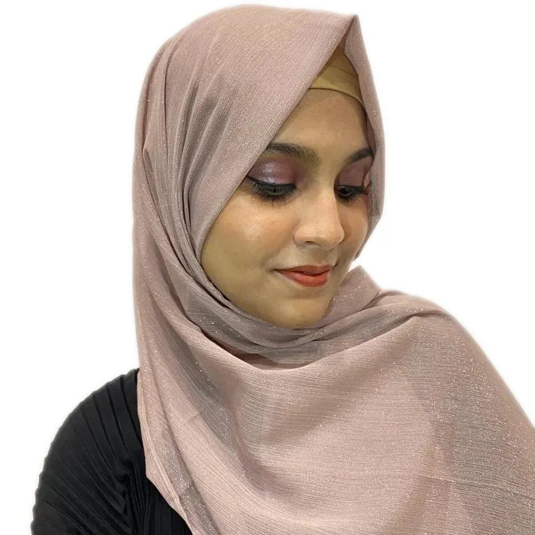 High Quality Summer Breathable Crumpled Shawl Lurex Glitter Scarves Crinkle Shining Crepe Scarf Hijabs