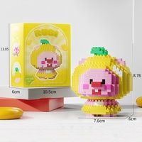 SAMLOK Juego de Bloques de Construcción de Plástico ABS con Forma de Fruta de Castor Pequeño de Dibujos Animados, Escala 1:36, para Niños de 5 a 7 Años