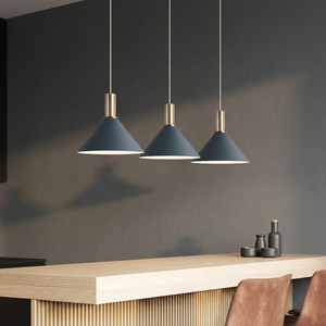 Modern Cone Pendant <b>Light</b> Black Glass Shade Gold Base E27 Incandescent Adjustable Height <b>Dining</b> Lighting 2700K Soft Warm White - Product Image 5