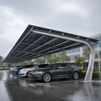 Abri solaire double face en alliage d'aluminium pour voiture avec support photovoltaïque, abri de stationnement résidentiel moderne, conception durable