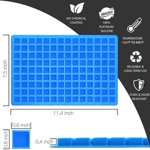 Square Silicone Candy Mold 126 Cavity Gummy Chocolate Caramel Jelly Ice Cube Mould Food Grade Easy Release Baking Mold - Product Image 2