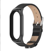 Bracelet de montre intelligente en cuir véritable PU Mijobs pour Xiaomi Mi Band 3 4 5 6 7 Accessoires