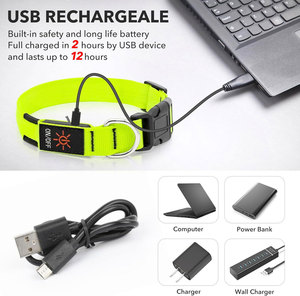 Collier de chien LED Offre Spéciale rechargeable réglable lueur dans la lumière de sécurité pour chien foncé colliers lumineux pour la marche de nuit Camping - Product Image 4