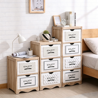 Meilleures ventes : Meuble de chevet vertical en bois massif couleur naturelle, unité de rangement mobile multi-tiroirs, écologique et peu encombrante