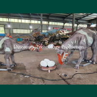 Modèle de dinosaure robot animatronique réaliste et interactif, décoré pour zone de jeux sableuse, modèle Maiasaura à vendre