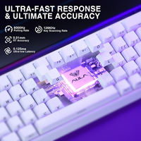 Teclado para Juegos AULA HERO 68 HE 65% con Cable, Intercambiable en Caliente, con Interruptor de Efecto Hall, Frecuencia de Sondeo Ultra Rápida de 8K, Frecuencia de Escaneo de 128k