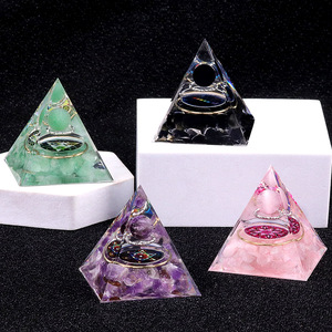 2163-Cross-Border Jinhua 5cm kim tự tháp nổi vòng tròn nhỏ bóng nghiền đá Epoxy nhựa đánh bóng thủ công trang trí bán buôn - Product Image 2