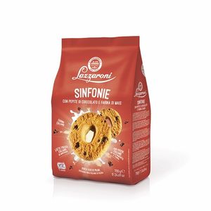 Lazzaroni Corn and Chocolate Symphonies, Galletas Crujientes Dulces Sin Gluten en Forma de Anillo, Bolsa de 700g X 8 Piezas - Product Image 1