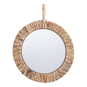 Rustic Reed Woven <b>Round</b> <b>Wall</b> <b>Mirror</b> Handmade Framed Bedroom Decor Shandong Origin XH20-716 - Product Image 4