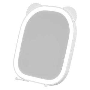 Hidden Cat Ear Comb <b>Makeup</b> <b>Mirror</b> Oval Led <b>Lighted</b> Desktop Grooming <b>Mirror</b> For Students Home Use - Product Image 4