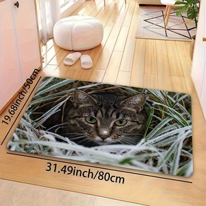 Alfombra Plana 2D <span class=keywords><strong>de</strong></span> Tierra <span class=keywords><strong>de</strong></span> Diatomeas, Diseño Gato Escondido en la Hierba, Tapete para Sala <span class=keywords><strong>de</strong></span> E-Sports, Alfombra <span class=keywords><strong>de</strong></span> Baño, Tapete <span class=keywords><strong>de</strong></span> Cocina - Product Image 3