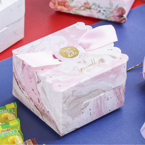 Tùy Chỉnh Sang Trọng Sáng Tạo Đơn Giản Có Thể Gập Lại Ủng hộ Đám Cưới Kẹo Bao Bì Thực Phẩm Hộp Quà Tặng Với Ribbon Trang Trí - Product Image 5