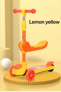Trottinette 3-en-1 en plastique pour enfants avec musique et siège, pliable, hauteur réglable, pour les <span class=keywords><strong>2</strong></span>-12 ans - Product Image 2
