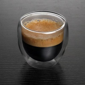 80 ML Double Wall <strong>Glass</strong> <strong>Cup</strong> High Borosilicate <strong>Glass</strong> Coffee Mugs Custom Logo - Product Image 2