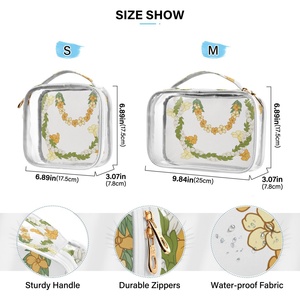 2-piece Hawaii <b>Lei</b> Design Waterproof Portable Wash Clear Bag Transparent Travel Storage PVC Makeup Cosmetic Organizer Pouch Bag - Product Image 4