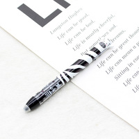 Stylo effaçable en bambou bicolore à pression latérale avec motif d'animaux de dessin animé (tigre, abeille, oreilles) pour le bureau et l'école