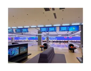 Giá bán buôn Bowling đầy đủ hệ thống Thương hiệu Mới bóng bowling phản ứng phát sáng làn đường giải trí trong nhà máy tiền xu hoạt động